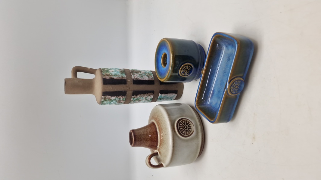 tysk keramik vase + Søholm vase, fad og lysestage