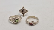 3 stk sterlingsølv ringe