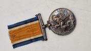 Originalt britisk krigsmedalje (British War Medal) - navngiven