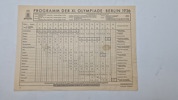 Originalt olympiade program fra 1936