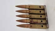 Original ladeskinne med tyske 8X57JS patroner fra ww2 - Deaktiverede