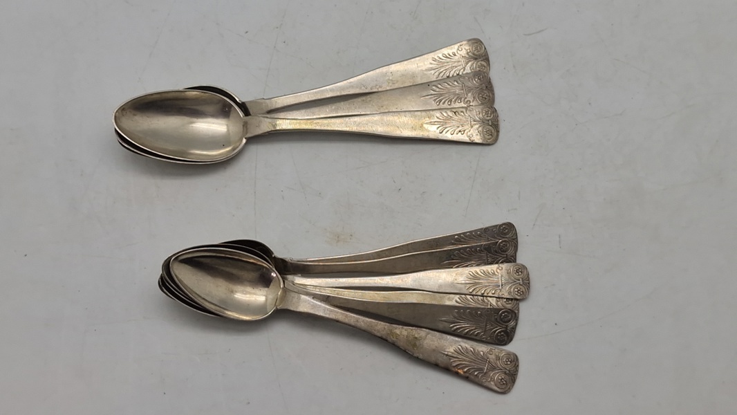 Samling 1800 tals Provins sølv - vægt på sidste billede 