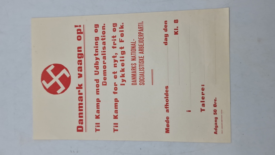 Original D.N.S.A.P mødeseddel 