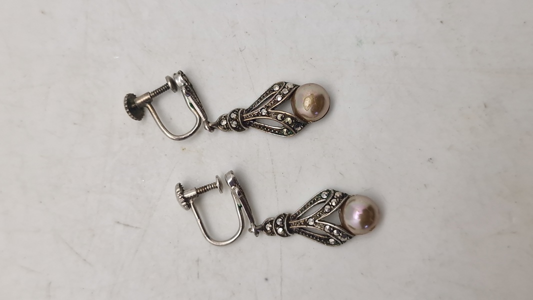 Sæt øreringe, sølv lødighed 830 