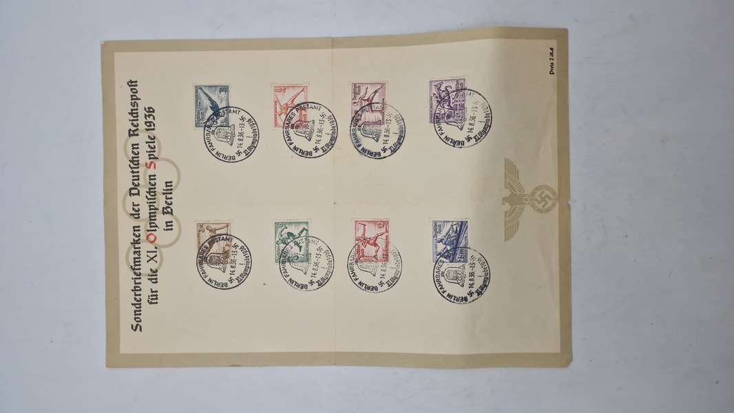 Originale olympiade brevmærker, 1936