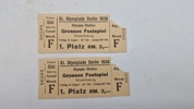 Originale billetter til De Olympiske Lege i Berlin i 1936, specifikt til "Großes Festspiel"