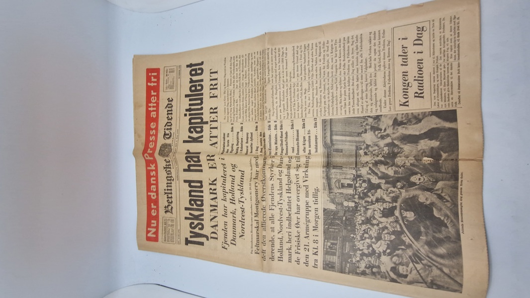 Original dansk befrielses avis fra maj 1945