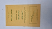 Originalt officielt program for en international hockeykamp mellem England og Tyskland, der blev spillet lørdag den 28. marts 1936 på Warwickshire County Cricket Ground.