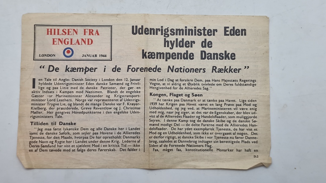 Original nedkastet flyverseddel, ww2