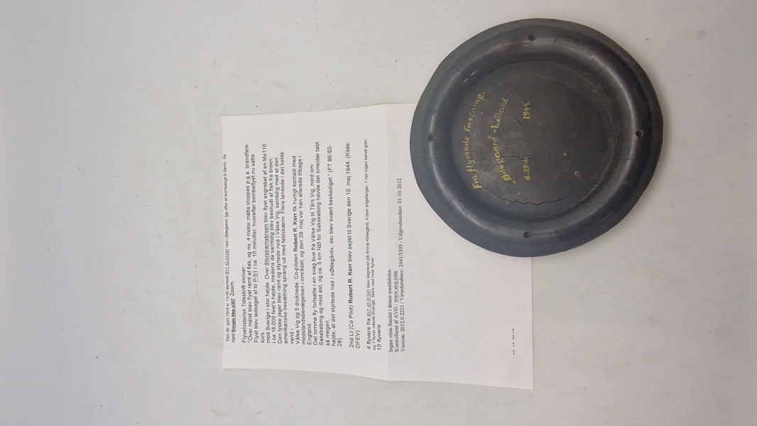 Original gummipakning fra WW2  “Flyvende Fæstning” med historie skudt ned på Lolland