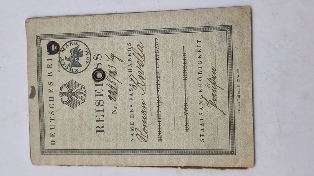 Originalt tysk Reisepass