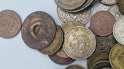 Samling diverse originale mønter