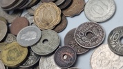 Samling diverse originale mønter