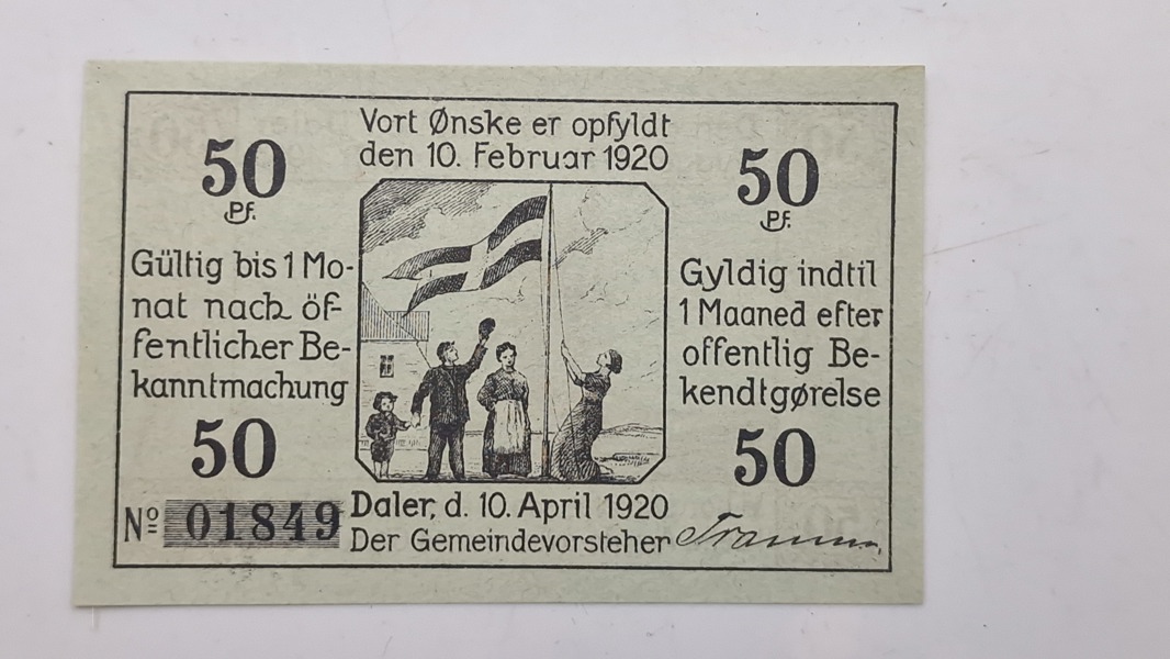 Original 50 daler nødseddel, Schleswig-Holstein