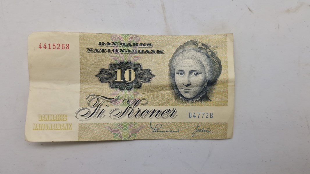 Original dansk 10 krone seddel 