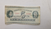 Original dansk 5 krone seddel