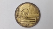 Original 20 lire mønt med motiv af Mussolini 