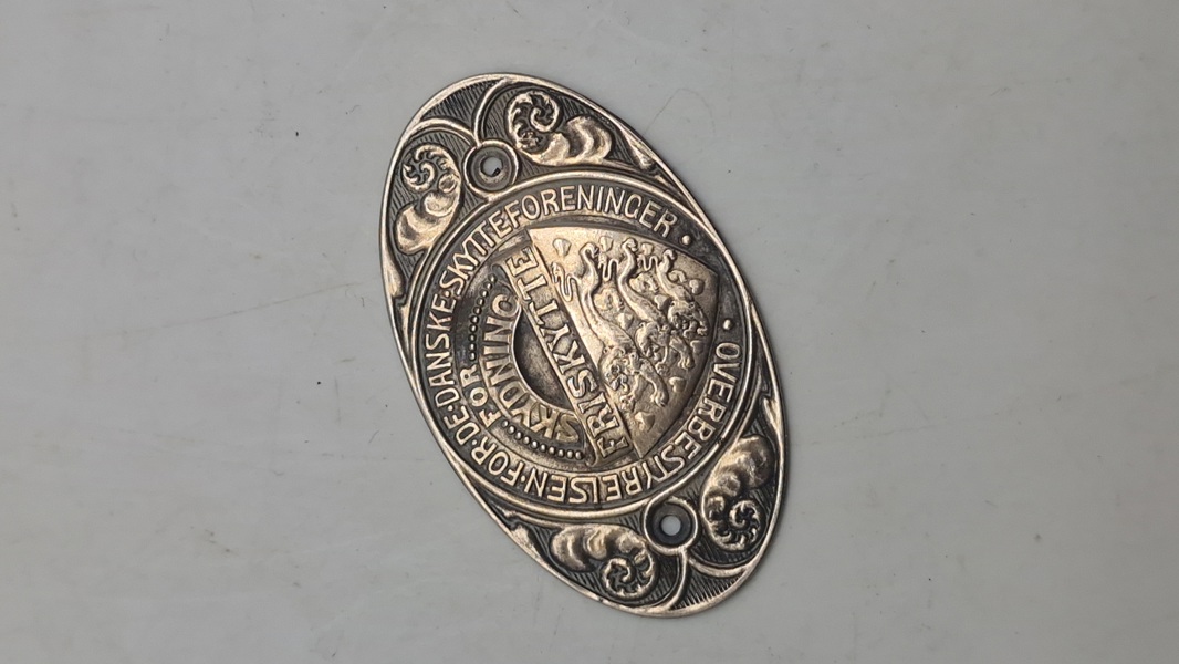 Originalt præmievåbenskjold fra De Danske Skytteforeninger.