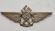 Original German Luftwaffe Maritime Personnel Visor Cap Badge