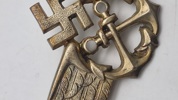 Original German Luftwaffe Maritime Personnel Visor Cap Badge
