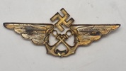 Original German Luftwaffe Maritime Personnel Visor Cap Badge