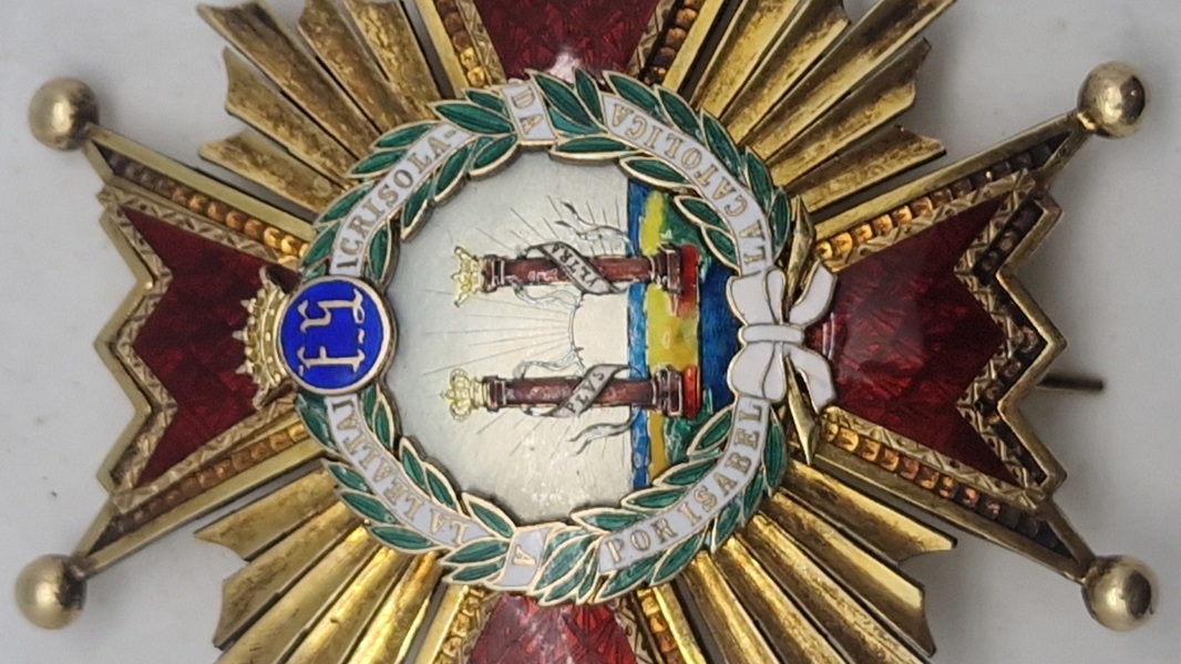 Original bryststjerne Orden de Isabel la Católica). sterlinsølv ca. 1890