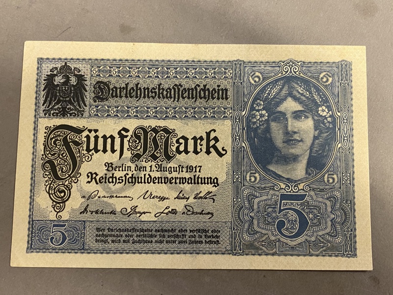 Original tysk ww1 pengeseddel 