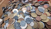 Stor samling blandede mønter