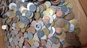 Stor samling blandede mønter