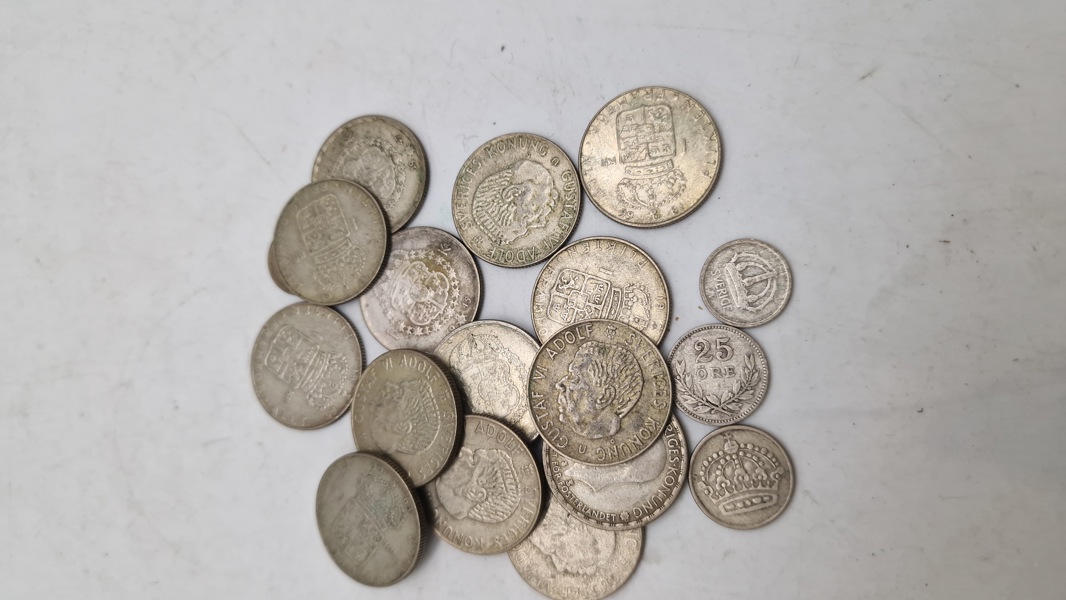 Samling Svensk sølvmønter, 40 % sølv 