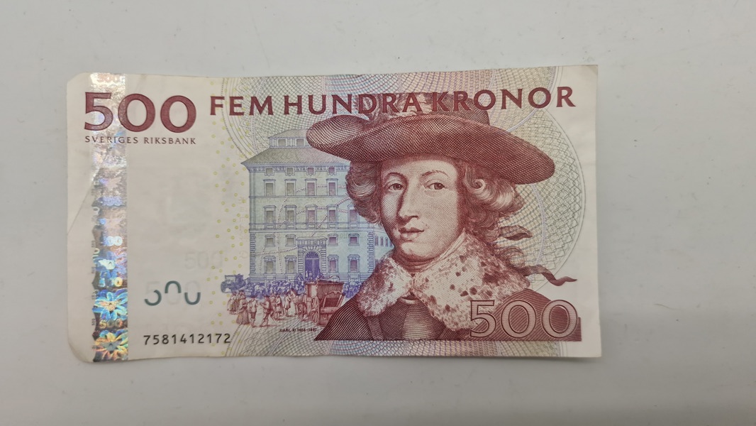 Original svensk 500 krone seddel