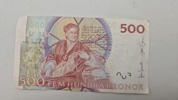 Original svensk 500 krone seddel 