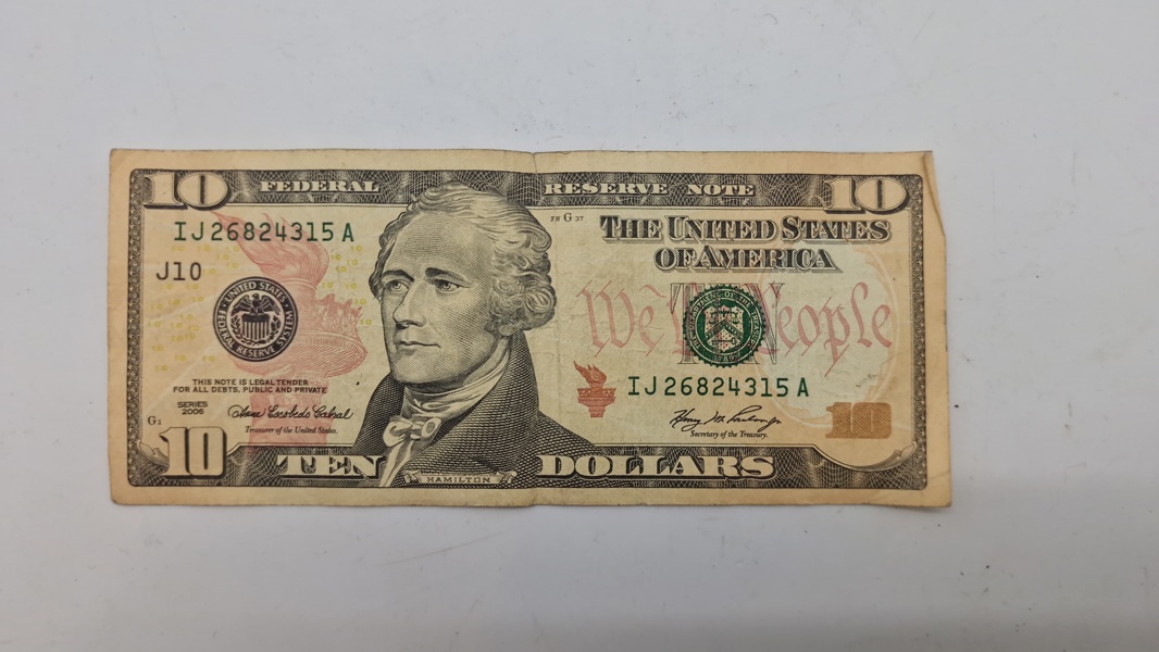 Original 10 dollar pengeseddel
