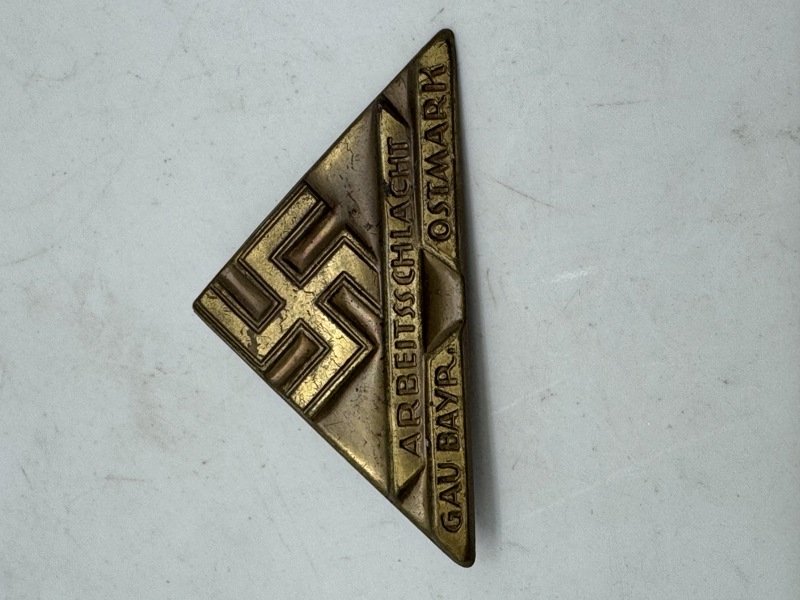 Original tysk tinnie Arbeitsschlacht" (Arbejdsslag) i Gau Bayr. Ostmark