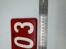 Sjælden original rød Motorcykel nummerplade fra forsvaret 