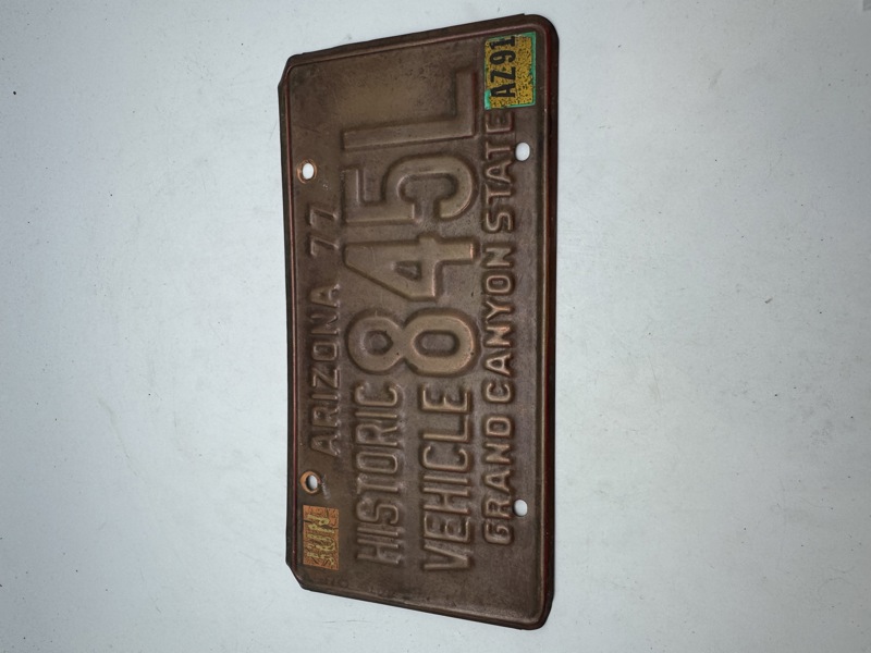Original amerikansk nummerplade for historisk køretøj