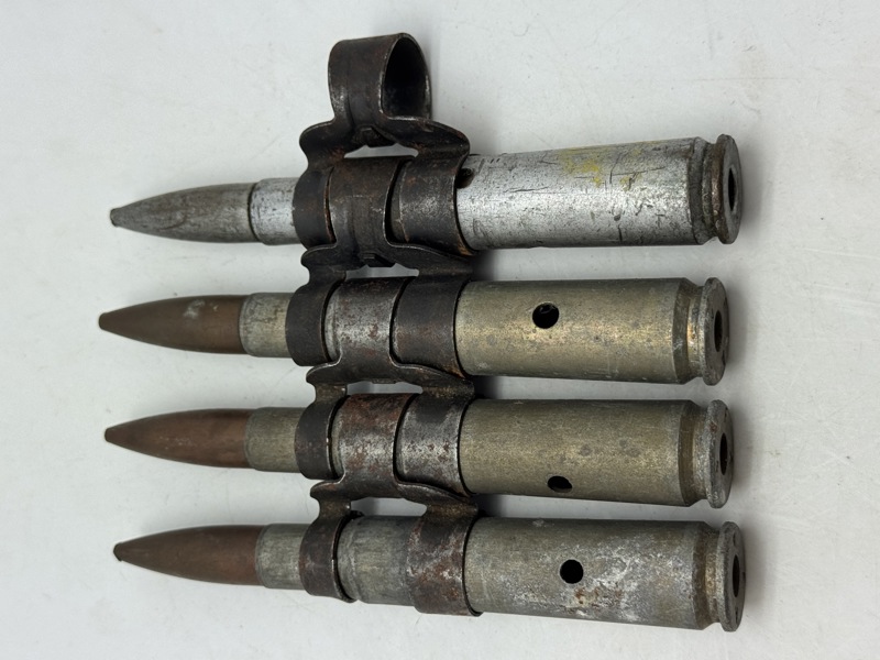 Samling 2.verdenskrigs kaliber 50 eksercerpatroner