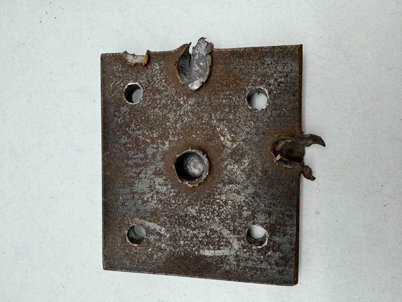 Sjælden original plade for panserprøveskydning 