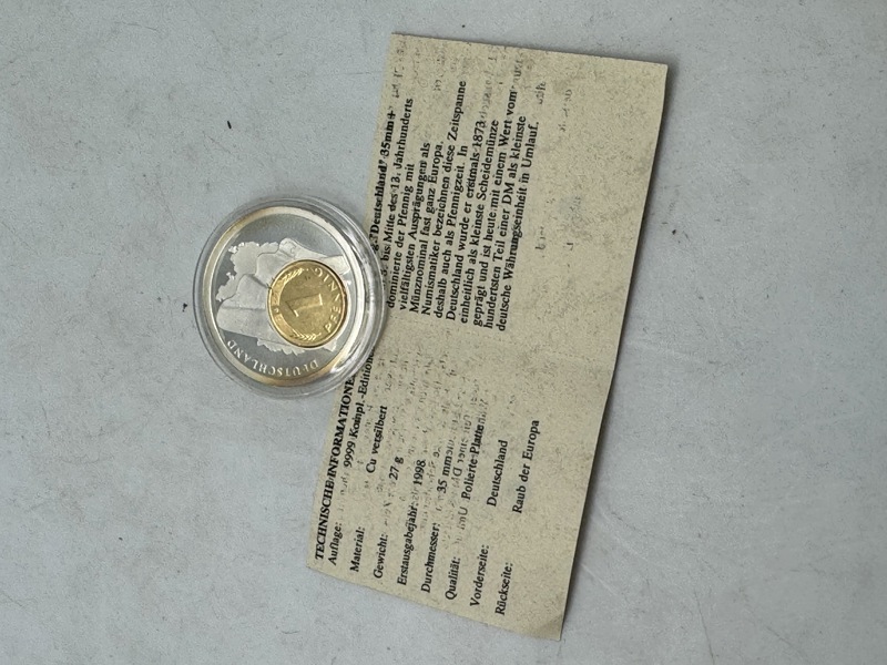 Original tysk medalje token med certifikat