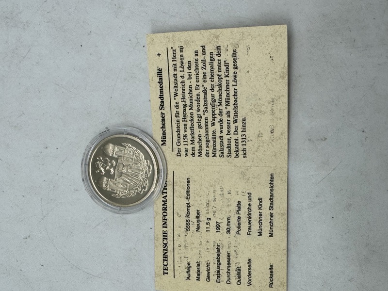 Original tysk medalje token med certifikat