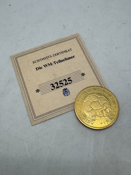 Tysk erindrings mønt med certifikat
