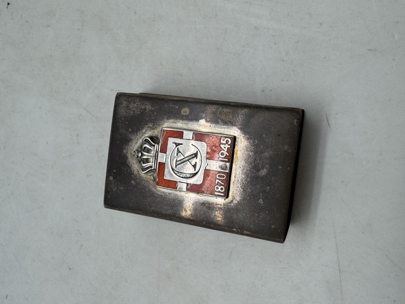 Original tændstik æske holder med Georg Jensen kongemærke