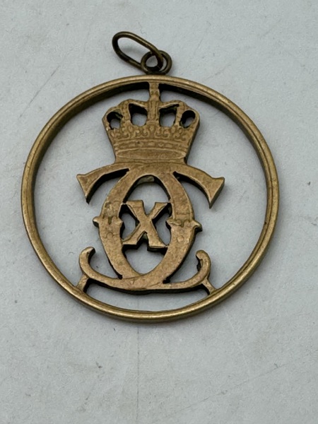 Originalt Kong Christian X vedhæng lavet ud af mønt