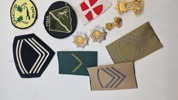 Lot originale patches Livgarden  og emblemer af militær oprindelse