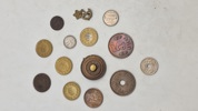 Samling diverse mønter, bl.a. to stk af sølv 