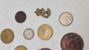 Samling diverse mønter, bl.a. to stk af sølv 