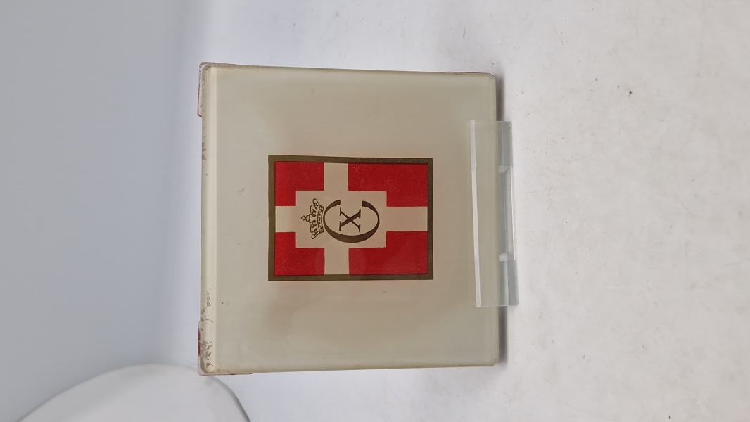 Original Kong Christian X glas plade 