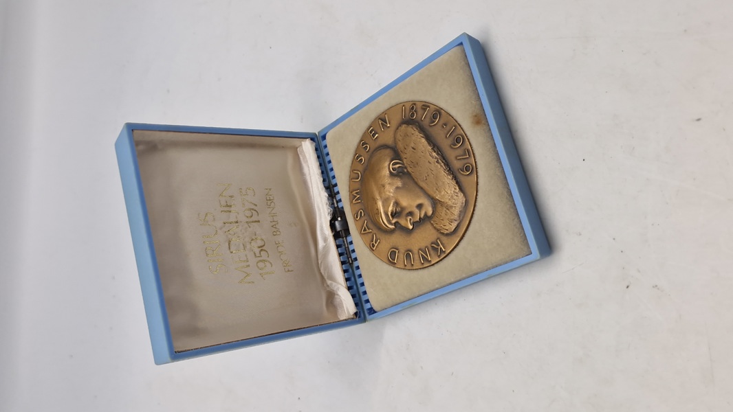 Original Sirius medalje (Knud Rasmussen) med æske