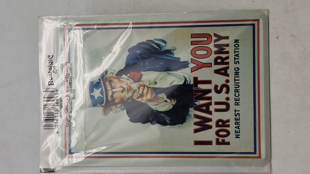 US Army metal skilt, efterkrigs