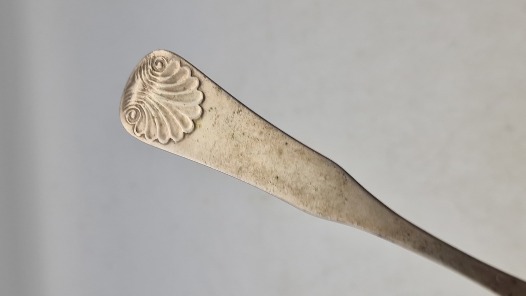 Ske af provinssølv/bondesølv (vægt på sidste foto)